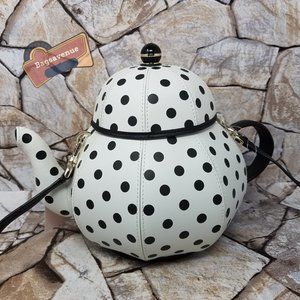 Alice Tea Pot Party Teapot Polka Dot Crossbody Bag Kate Spade #bagsavenue